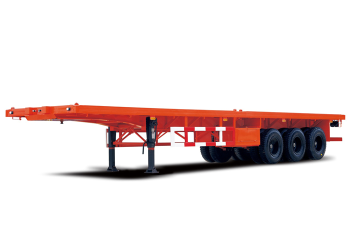 40ft Heavy Duty FlatBed Container Semi Trailer With 3 Axles Customized Color