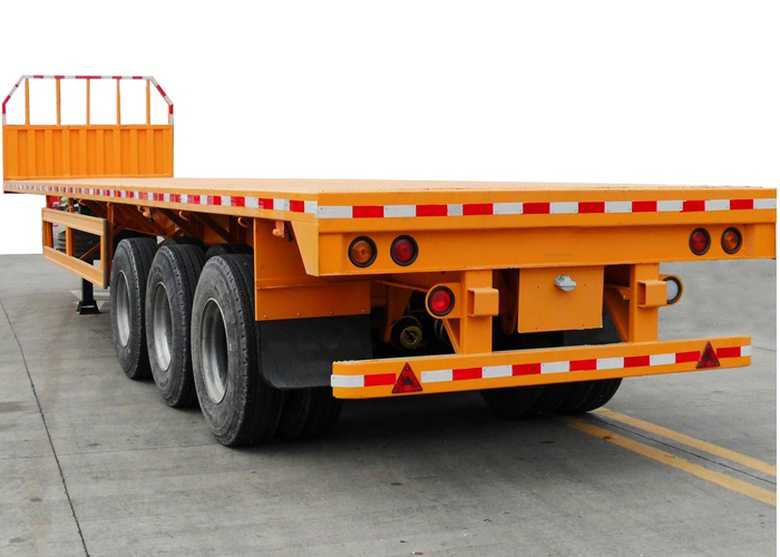 40ft Container FlatBed Semi Trailer With Front Safety Bumper 35 T Capacity