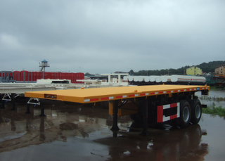 20ft 40T heavy duty FlatBed Semi Trailer with 2 BPW axles for 20 feet Heavy Loaded ISO Container