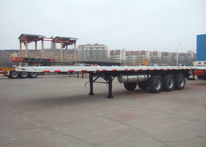 40 Feet Flatbed Semi Trailer with Super Single Tire,Commercial Flatbed Trailer with 3 Axles