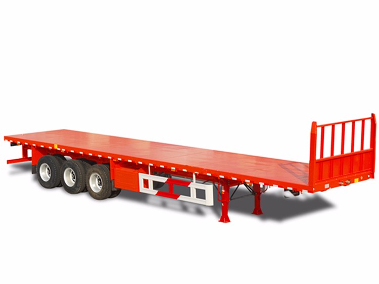 60T Flatbed Semi Trailer , 3 Axles Flatbed Trailer , 40ft Plate Form Semi Trailer, Super Heavy Cargo Flatbed Truck Trailer
