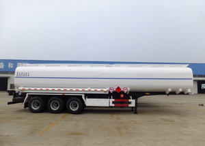 42000L Carbon Steel Tanker Semi Trailer with 3 Compartments And Super Single Tire for Tanzania,Refuel Carbon Steel Tanker Trailer