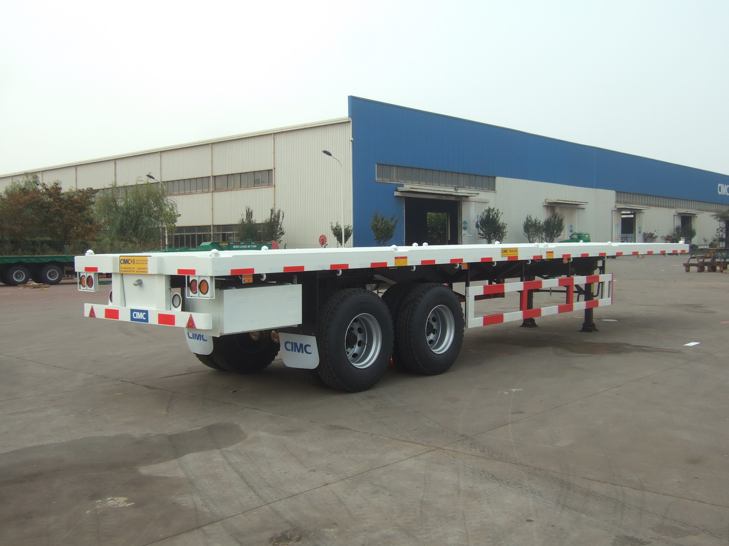 40ft 2 Axles FlatBed Container Semi Trailer for Light 40ft Containers