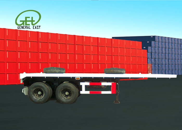 20ft Flatbed Semi Trailer , 50T Flatbed Trailer , Super Heavy Cargo Flatbed Truck Trailer , Truck Trailer