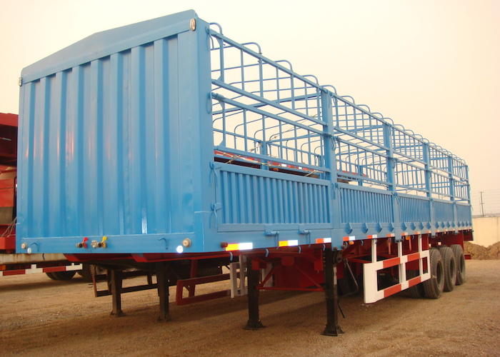 13m Drop Side Trailer 3 Axles with Side Wall And Cargo Fence for Bulky Cargos,Platform Semi Trailer